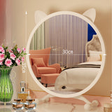 NNEAGS 2X 30cm White Smart Makeup Bedroom Table Mirror Cat Ear Style No LED Light