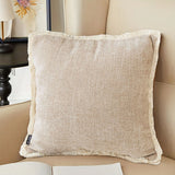 NNEAGS 2X 45cm Milk Coffee Home Aesthetic Chenille Texture Tassel Square Throw pillow