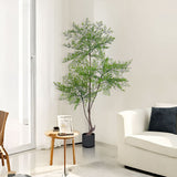 NNEAGS 150cm Nandina Heavenly Bamboo Tree Artificial Plant Home Accent Decor