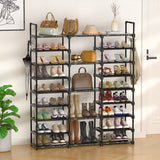 NNEAGS 2X 19-Shelf Tier Shoe Storage Shelf Space-Saving Caddy Rack Organiser with Handle