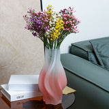 NNEAGS 32cm Pink Glass Vase Art Blown Hand Flower Tall Vintage Art Vases