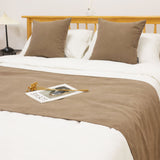 NNEAGS 1.5m Bed Light Brown Vintage Scarf Runner Bedding Tail Pad Flag For Home Hotel Set of 3