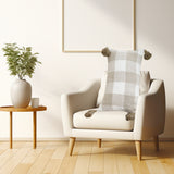 NNEAGS 2X 35CM Pillow Lumbar Cover Decorative Plaid Farmhouse Cushion Throw Pillow