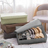 NNEAGS 2X Grey Flip Top Underwear Storage Box Foldable Wardrobe Partition Drawer Home Organiser
