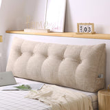 NNEAGS 2X 180cm Beige Triangular Wedge Bed Pillow Headboard Backrest Bedside Tatami Cushion Home Decor