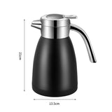 NNEAGS 1.2L Stainless Steel Kettle Insulated Vacuum Flask Water Coffee Jug Thermal Black