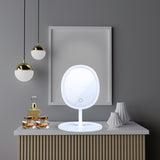 NNEAGS 2X 26cm White Oval Smart LED Makeup Bedroom Table Vanity Mirror  w/ 5x Magnification