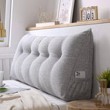 NNEAGS 2X 180cm Silver Triangular Wedge Bed Pillow Headboard Backrest Bedside Tatami Cushion Home Decor