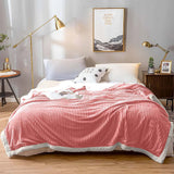 NNEAGS 2X Throw Blanket Warm Cozy Double Sided Thick Flannel Coverlet Fleece Bed Sofa Comforter Pink