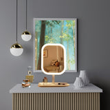 NNEAGS 2X 26cm White Squared Smart LED Makeup Bedroom Table Vanity Mirror Tricolor Adjustable Light