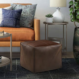 NNEAGS 2X 40cm Premium Leather Pillow with Soft EPP Particle Insert for Ultimate Comfort Home Decor