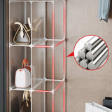 NNEAGS 2X 3 Tier Multifunctional PP Plastic Bag Box Portable Cubby DIY Storage Shelves Stackable Handbag Purse Organiser