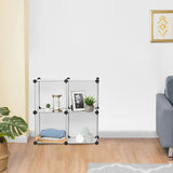 NNEAGS 2X 4-Cube Transparent Shelf Box Portable Cubby DIY Storage Shelves Modular Closet Organiser