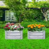 NNEAGS 90cm Square Galvanised Raised Garden Bed Vegetable Herb Flower Outdoor Planter Box