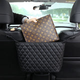 NNEAGS 4X Black Leather Car Storage Portable Hanging Organizer Backseat Multi-Purpose Interior Accessories Bag