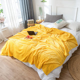 NNEAGS 2X Yellow Throw Blanket Warm Cozy Striped Pattern Thin Flannel Coverlet Fleece Bed Sofa Comforter