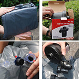 NNEAGS 2X Inflatable Car Mattress Portable Travel Camping Air Bed Rest Sleeping Bed Black