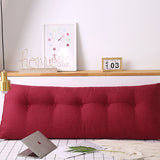 NNEAGS 2X 180cm Rose Red Triangular Wedge Bed Pillow Headboard Backrest Bedside Tatami Cushion Home Decor