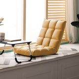 NNEAGS Yellow Lounge Floor Recliner Adjustable Gaming Sofa Bed Foldable Indoor Outdoor Backrest Seat Home Office Decor