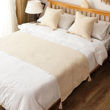 NNEAGS 1.5m Bed Vintage Scarf Runner Bedding Tail Pad Flag For Home Hotel Set of 3