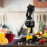 NNEAGS Stainless Steel Manual Juicer Hand Press Juice Extractor Squeezer Lemon Orange Citrus Black