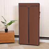 NNEAGS 2X 75x45xcm Brown Clothes Organizer Rack with Zippered Dust Cover