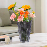 NNEAGS 22cm Modern Gray Ceramic Glass Vase Home Decor
