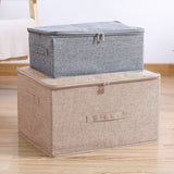 NNEAGS Beige Large Portable Double Zipper Storage Box Moisture Proof Clothes Basket Foldable Home Organiser