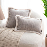 NNEAGS 2X 30cm Wabi-sabi Cushion Herringbone Lumbar Throw  Pillow