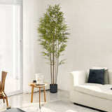 NNEAGS 2X 240cm Lucky Bamboo Tree Bambusa Vulgaris Artificial Plant w/ 7 Branches Home Accent Decor