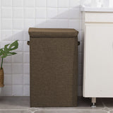 NNEAGS 2X Coffee Medium Collapsible Laundry Hamper Storage Box Foldable Canvas Basket Home Organiser Decor