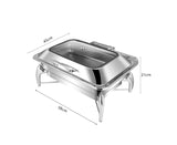 NNEAGS Stainless Steel Rectangular Chafing Dish Tray Buffet Cater Food Warmer Chafer with Top Lid