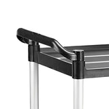 NNEAGS 2 Tier Food Trolley Portable Kitchen Cart Multifunctional Big Utility Service with wheels 950x500x640mm Black
