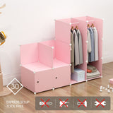 NNEAGS 10 Cubes Princess Design Portable Wardrobe Divide-Grid Modular Storage Organiser Foldable Closet