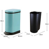 NNEAGS 4X 10L Foot Pedal Stainless Steel Rubbish Recycling Garbage Waste Trash Bin U Blue