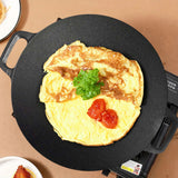 NNEAGS 37cm Cast Iron Induction Crepes Pan Baking Cookie Pancake Pizza Bakeware