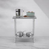 NNEAGS 80*70*85cm Commercial Catering Kitchen Stainless Steel Prep Work Bench