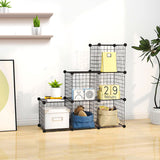 NNEAGS 2X Black Portable 6-Cube 3 Column Storage Organiser Foldable DIY Modular Grid Space Saving Shelf