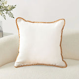 NNEAGS 45cm Warm Wood Tone & Apricot Shell Edged Square Throw Pillow