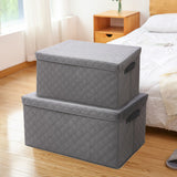 NNEAGS 2X Small Grey Non-Woven Diamond Quilt Grid Fabric Storage/Organizer Box