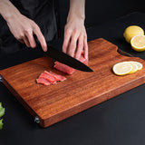 NNEAGS 2X 50cm Rectangular Wooden Ebony Butcher Block Non-slip Chopping Food Serving Tray Charcuterie Board