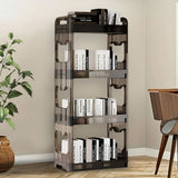 NNEAGS 38x24cm Black 3 Tier Bookshelf & Cosmetic Storage Organizer Trolley Rack