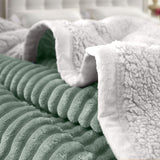 NNEAGS Light Green Throw Blanket Warm Cozy Double Sided Thick Flannel Coverlet Fleece Bed Sofa Comforter