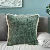 NNEAGS 2X 45cm Jade Green Home aesthetic chenille texture tassel square Throw Pillow