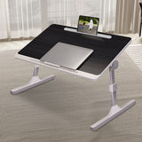 NNEAGS 60X40cm Black Small Laptop Bed Portable Foldable Study Table Adjustable