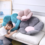 NNEAGS 2X Dark Gray Whimsical Big Flower Shape Cushion Soft Leaning Bedside Pad Floor Plush Pillow Home Decor