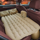 NNEAGS Beige Ripple Inflatable Car Mattress Portable Camping Air Bed Travel Sleeping Kit Essentials