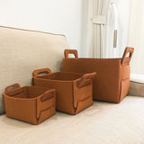 NNEAGS 2X Large Coffee Foldable Felt Storage Portable Collapsible Bag Home Office Foldable Organiser with Carry Handles