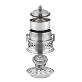 NNEAGS 2X Stainless Steel Mini Asian Buffet Hot Pot Single Person Shabu Alcohol Stove Burner with Lid