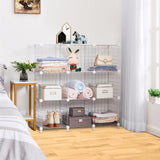 NNEAGS White Portable 9-Cube 3 Column Storage Organiser Foldable DIY Modular Grid Space Saving Shelf